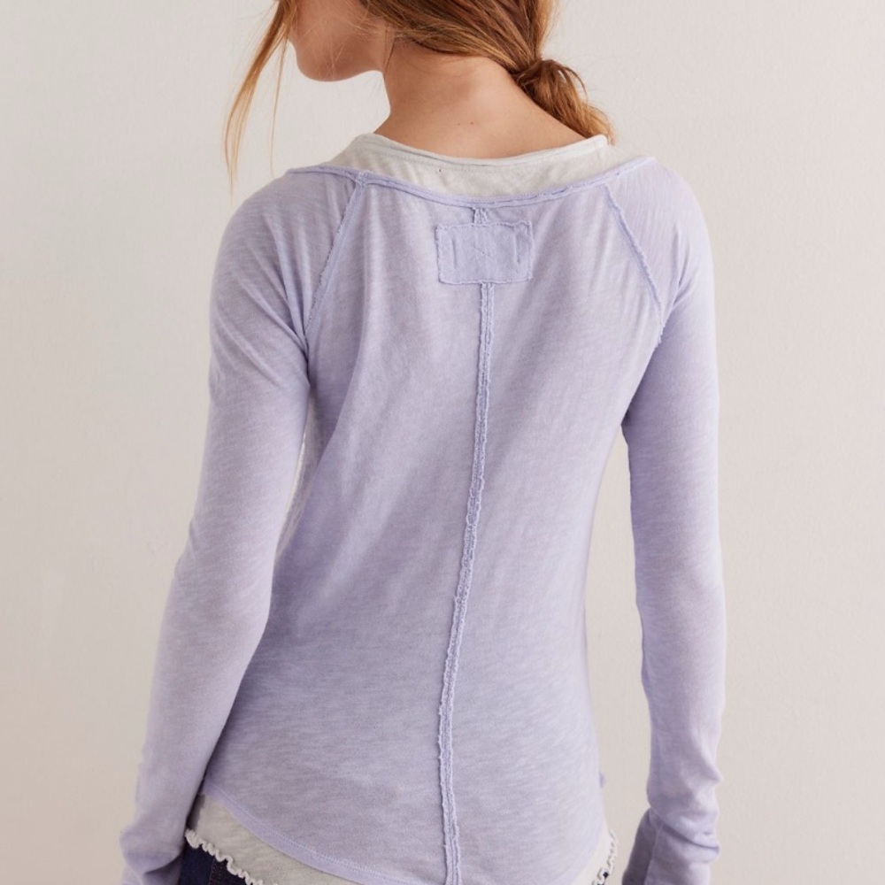 FREE PEOPLE WE THE FREE TWO'S A CHARM LONG SLEEVE TOP - Picture 3 of 7